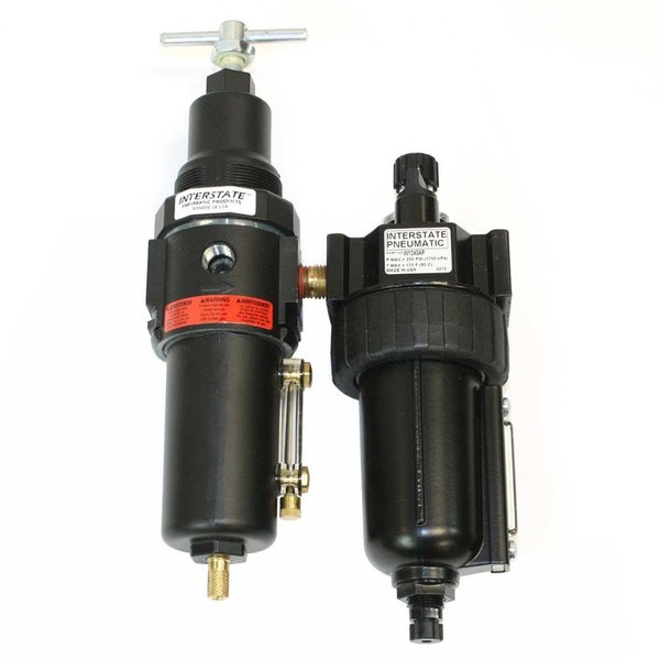 Interstate Pneumatics 1/4 Inch Standard T Handle Filter/Regulator/Lubricator Integral Combo WC1341AGP